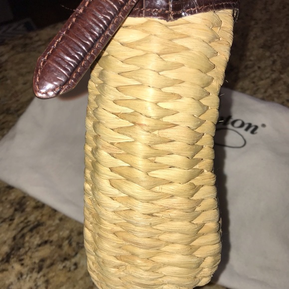 FREE SHIPPING Brighton Straw Bag with dust bag Please note size - Picture 6 of 8